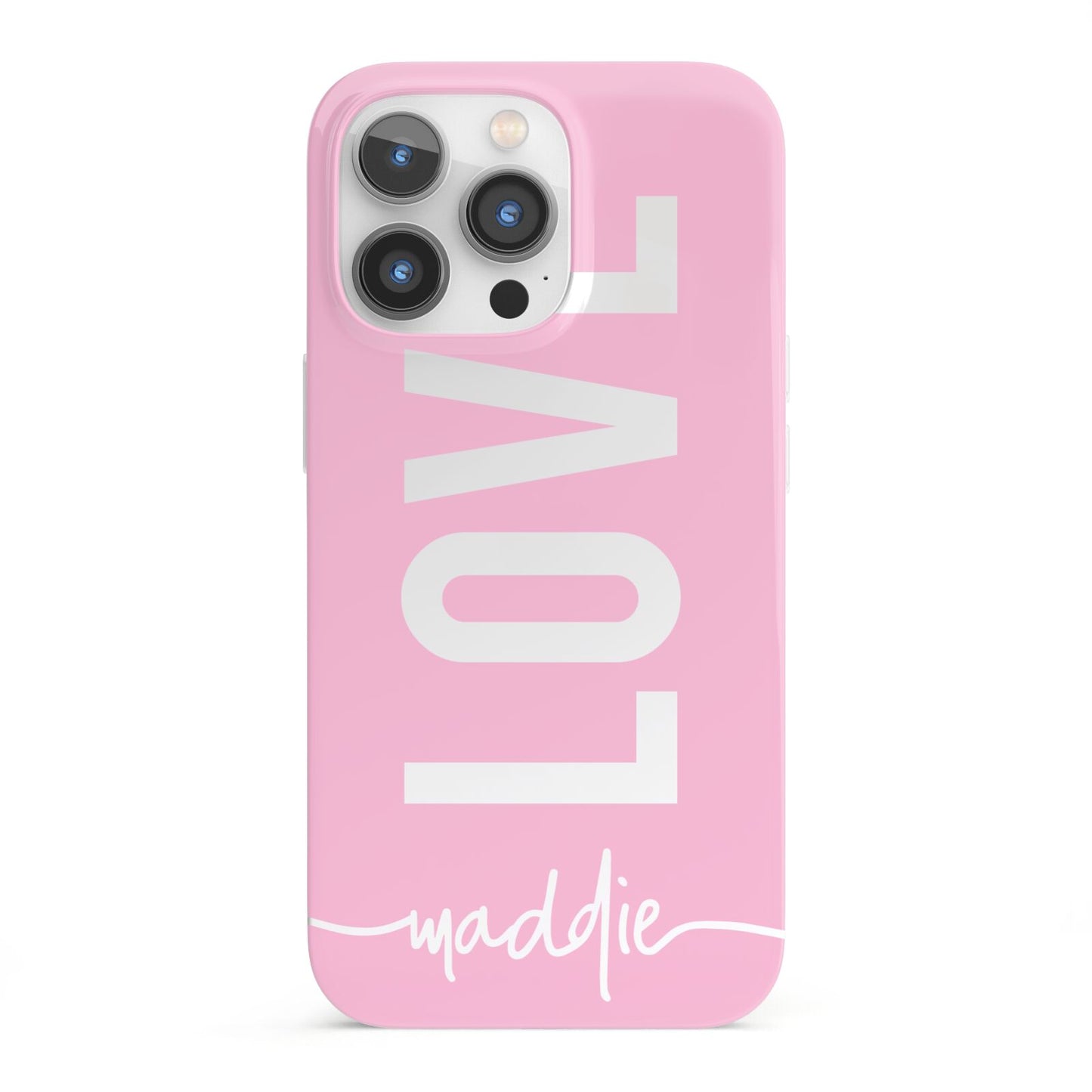 Personalised Love See Through Name iPhone 13 Pro Full Wrap 3D Snap Case