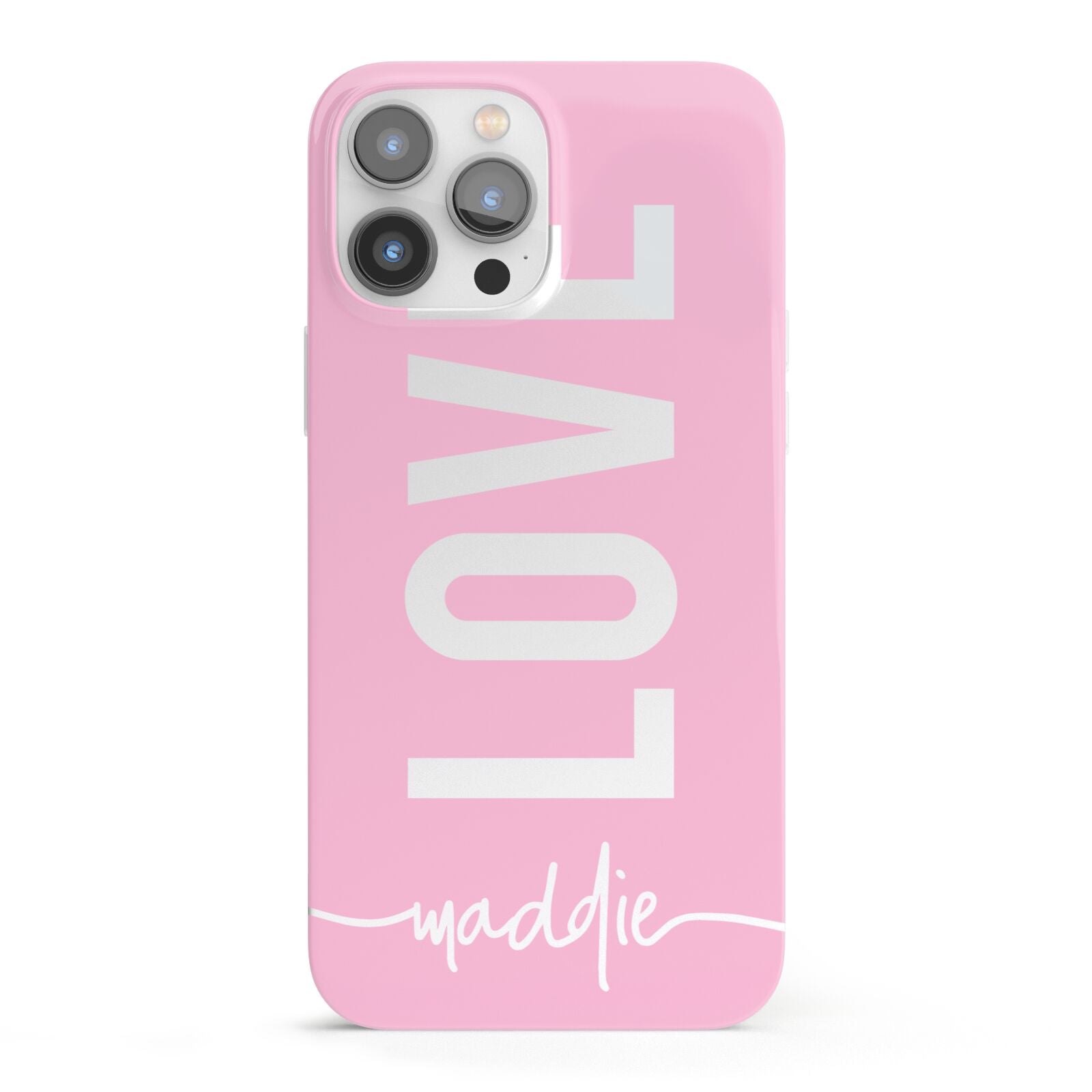 Personalised Love See Through Name iPhone 13 Pro Max Full Wrap 3D Snap Case