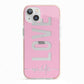 Personalised Love See Through Name iPhone 13 TPU Impact Case with Pink Edges