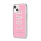 Personalised Love See Through Name iPhone 14 Clear Tough Case Starlight Angled Image