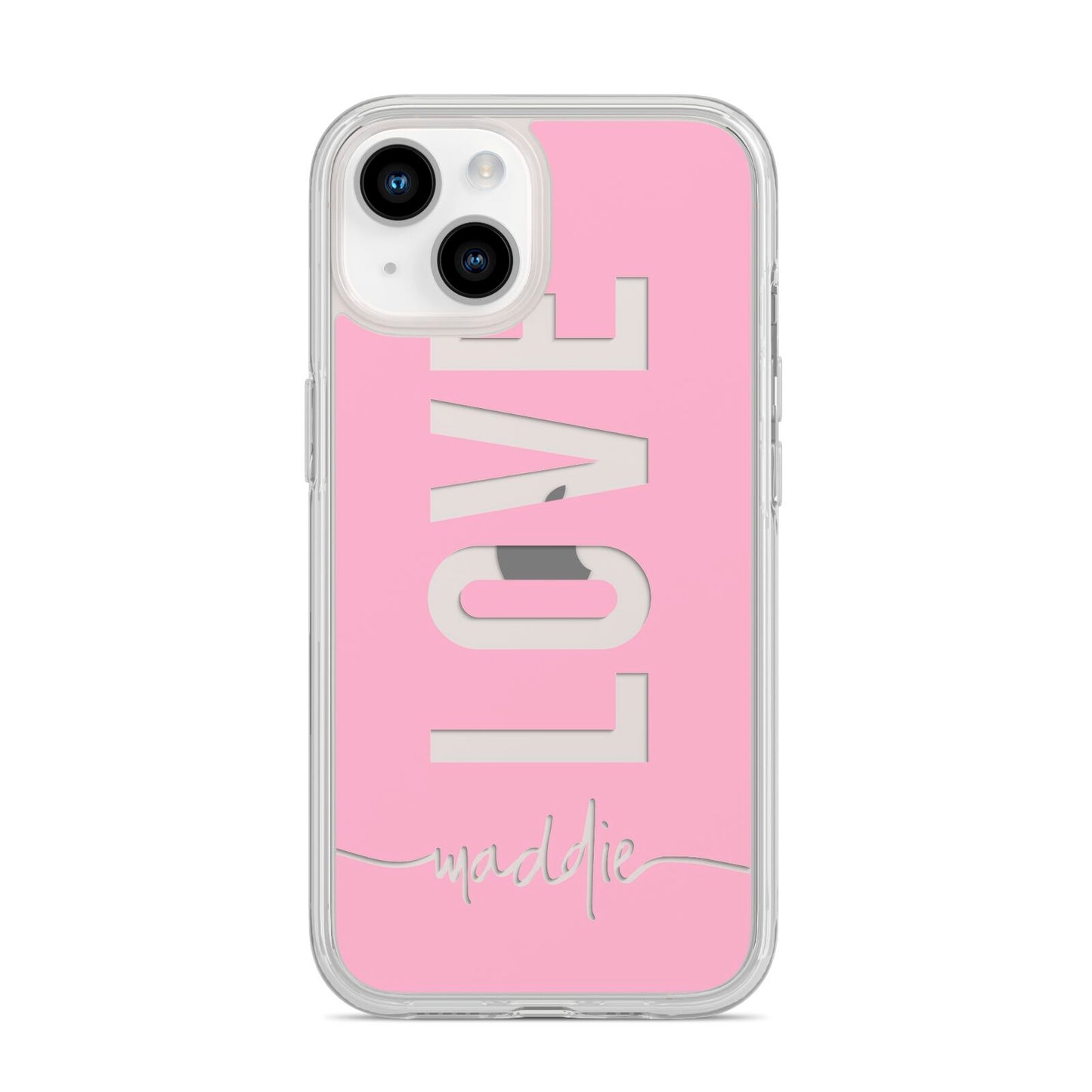 Personalised Love See Through Name iPhone 14 Clear Tough Case Starlight