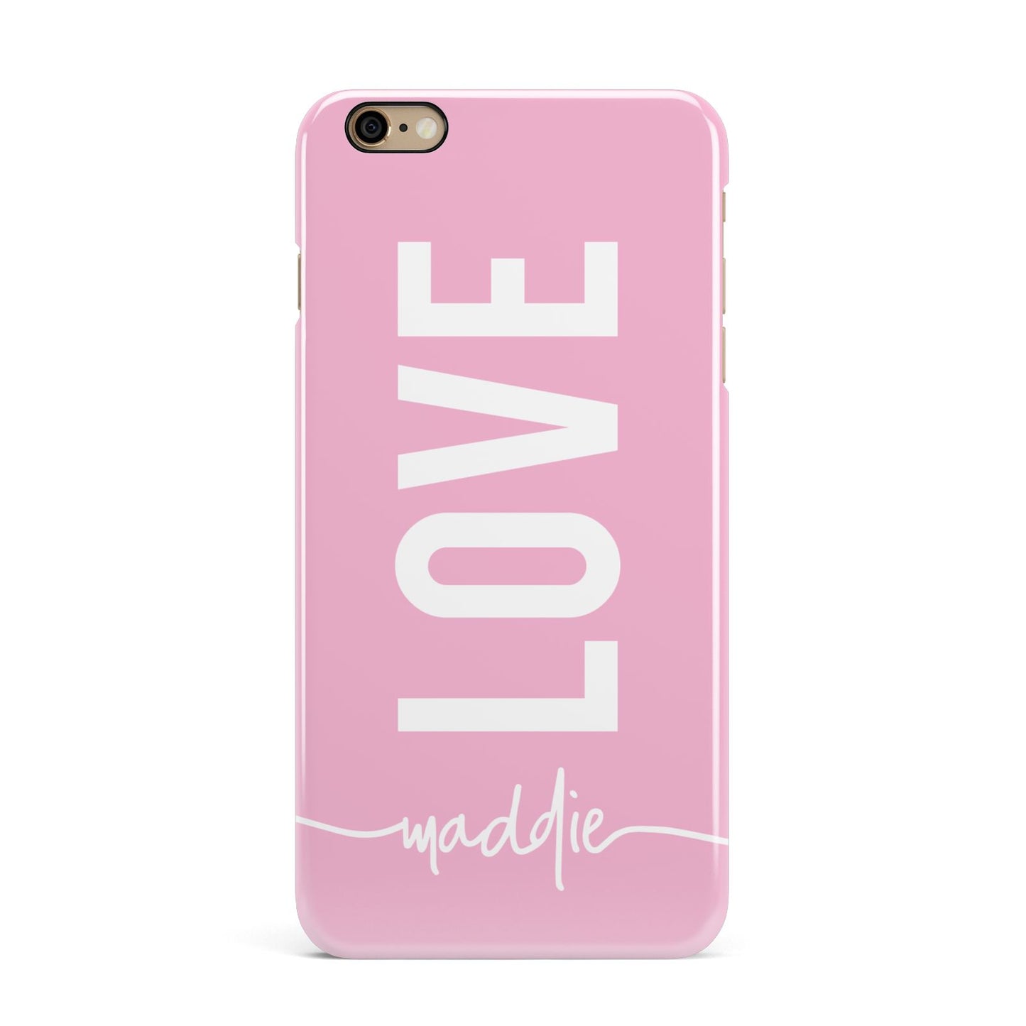 Personalised Love See Through Name iPhone 6 Plus 3D Snap Case on Gold Phone
