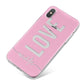 Personalised Love See Through Name iPhone X Bumper Case on Silver iPhone