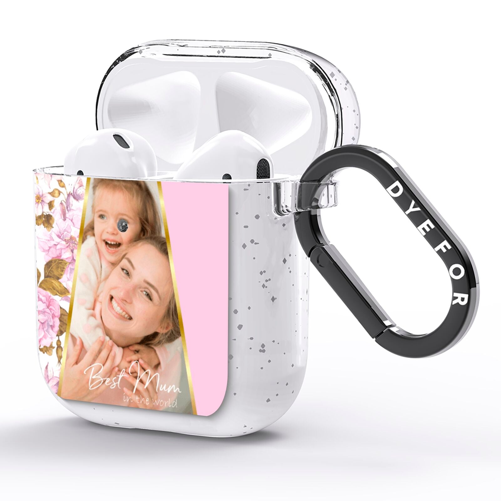 Personalised Love You Mum AirPods Glitter Case Side Image