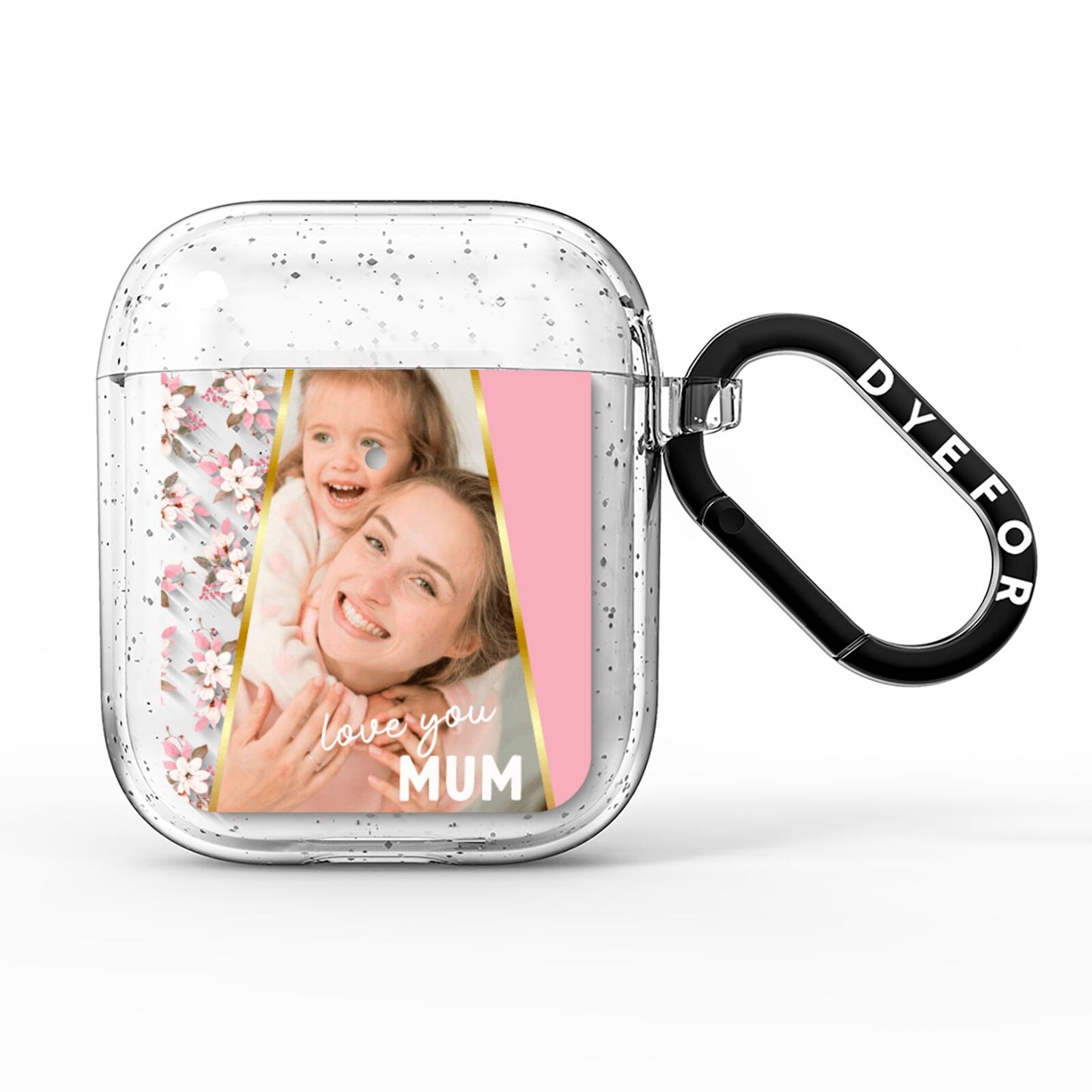 Personalised Love You Mum AirPods Glitter Case