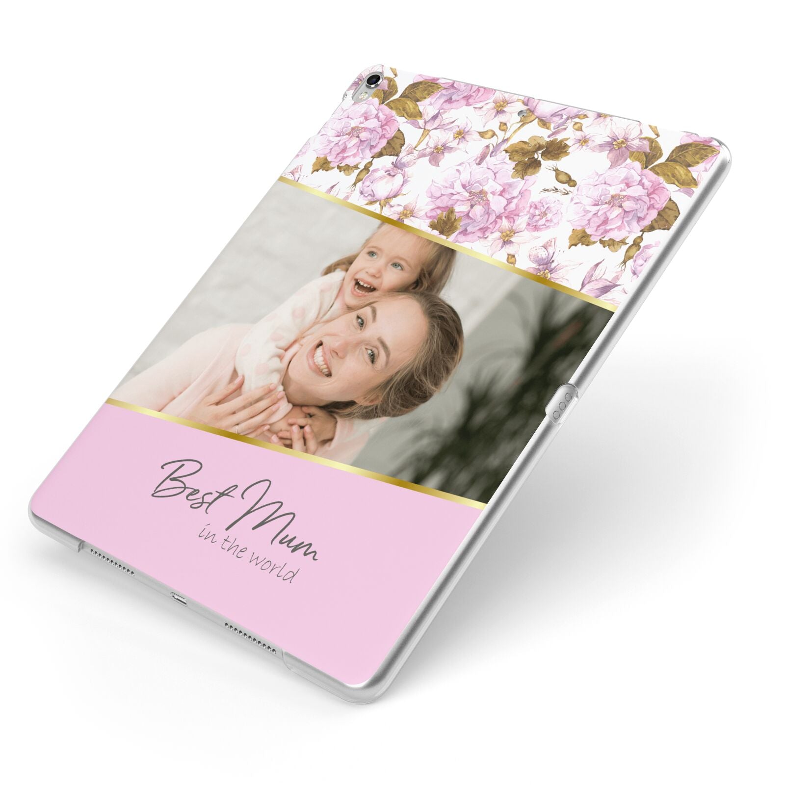 Personalised Love You Mum Apple iPad Case on Silver iPad Side View