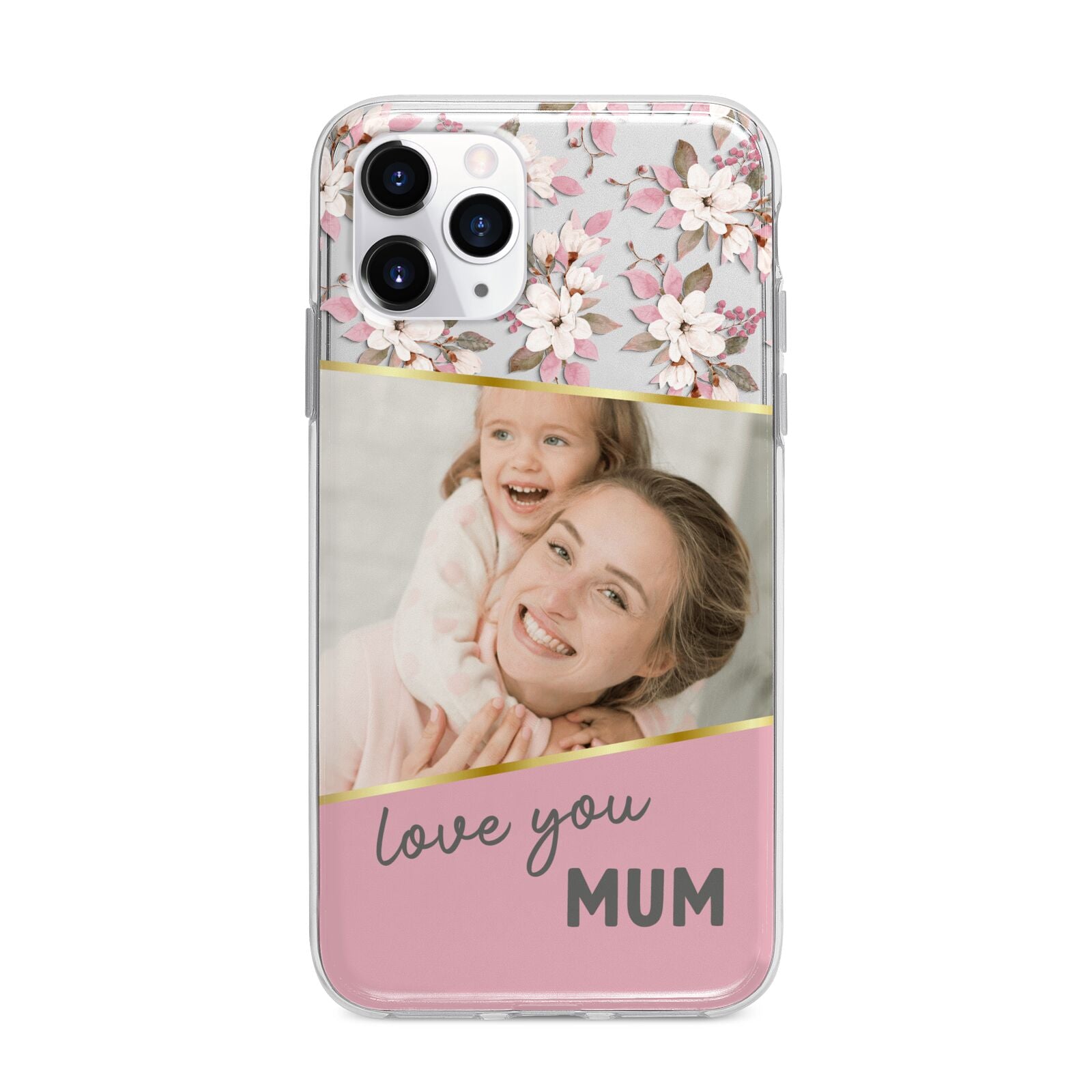 Personalised Love You Mum Apple iPhone 11 Pro Max in Silver with Bumper Case
