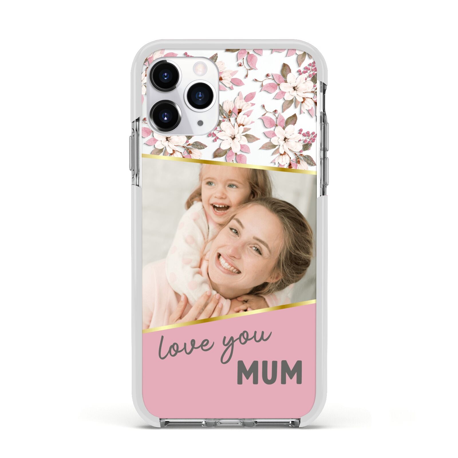 Personalised Love You Mum Apple iPhone 11 Pro in Silver with White Impact Case