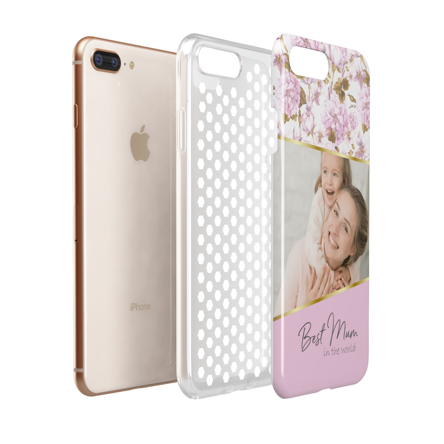 Personalised Love You Mum Apple iPhone 7 8 Plus 3D Tough Case Expanded View