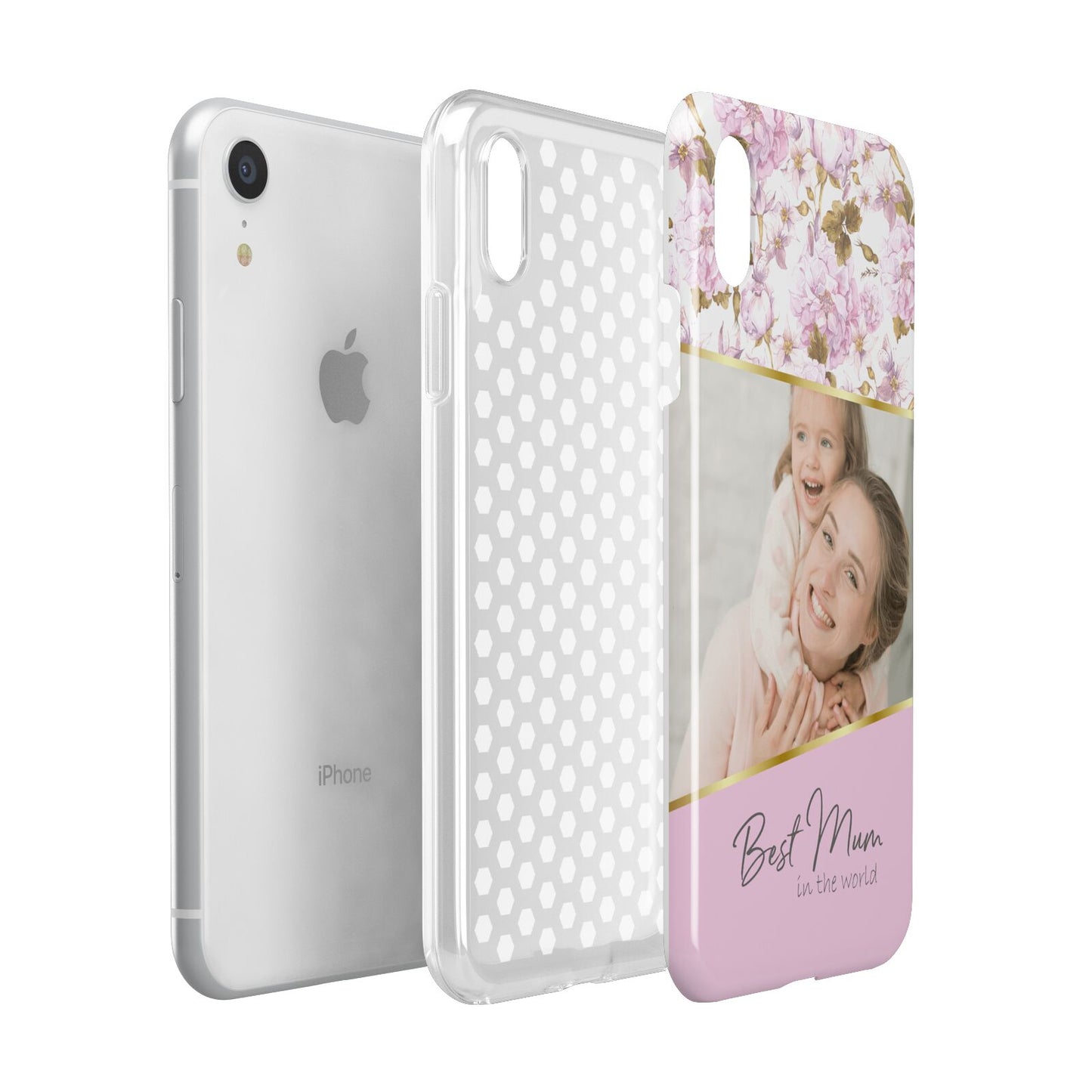 Personalised Love You Mum Apple iPhone XR White 3D Tough Case Expanded view