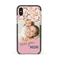 Personalised Love You Mum Apple iPhone Xs Impact Case Black Edge on Gold Phone