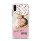Personalised Love You Mum Apple iPhone Xs Impact Case White Edge on Silver Phone