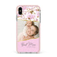 Personalised Love You Mum Apple iPhone Xs Max Impact Case Pink Edge on Silver Phone