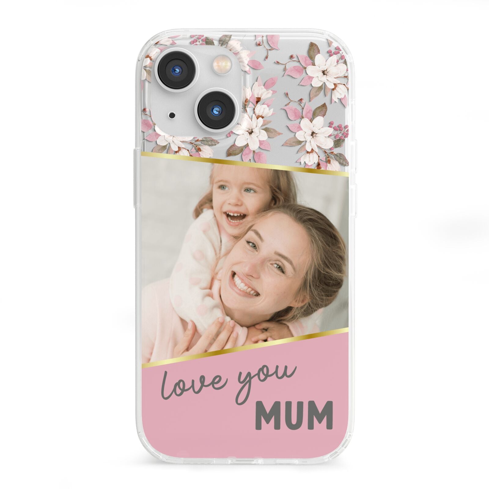 Personalised Love You Mum iPhone 13 Mini Clear Bumper Case