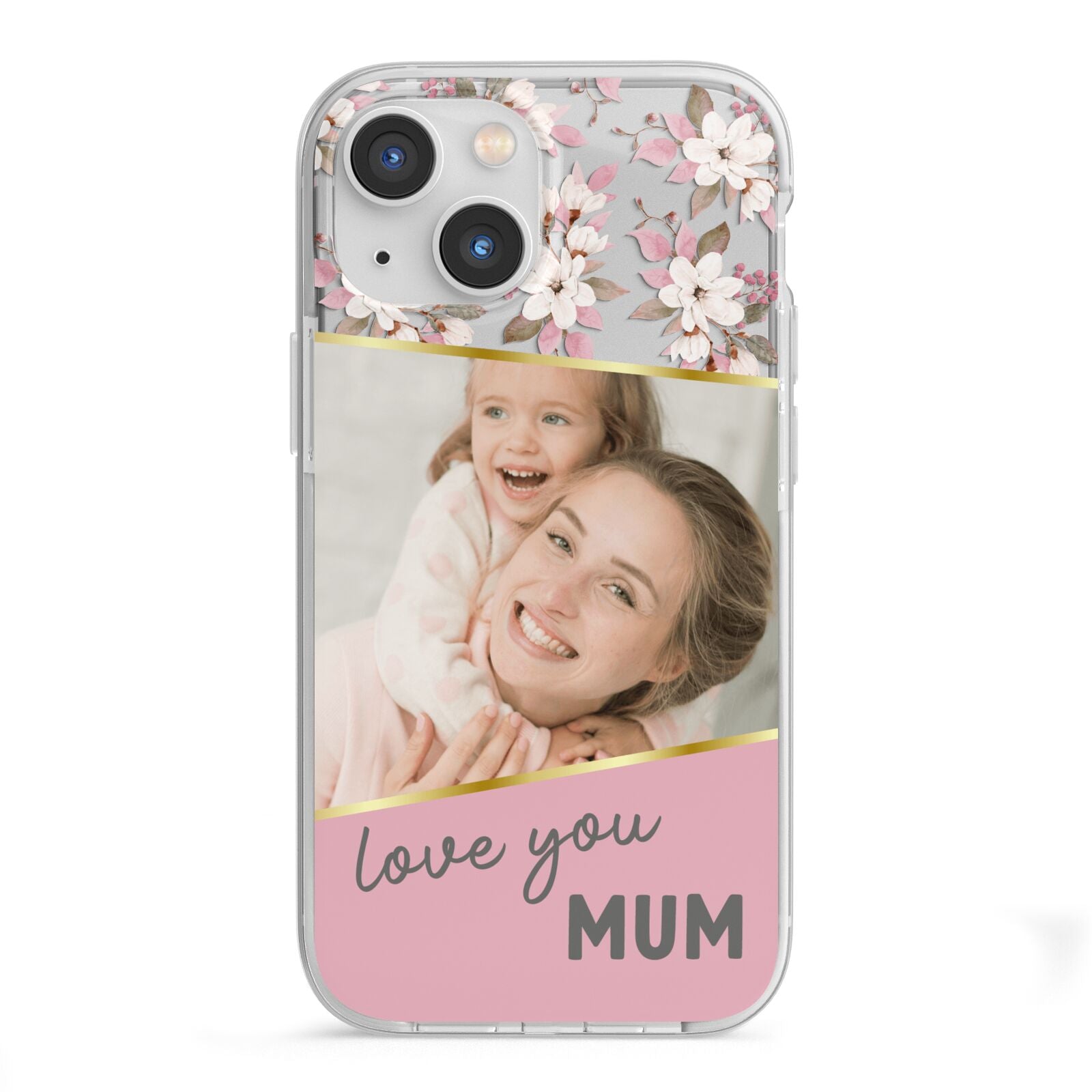 Personalised Love You Mum iPhone 13 Mini TPU Impact Case with White Edges
