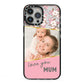 Personalised Love You Mum iPhone 13 Pro Max Black Impact Case on Silver phone