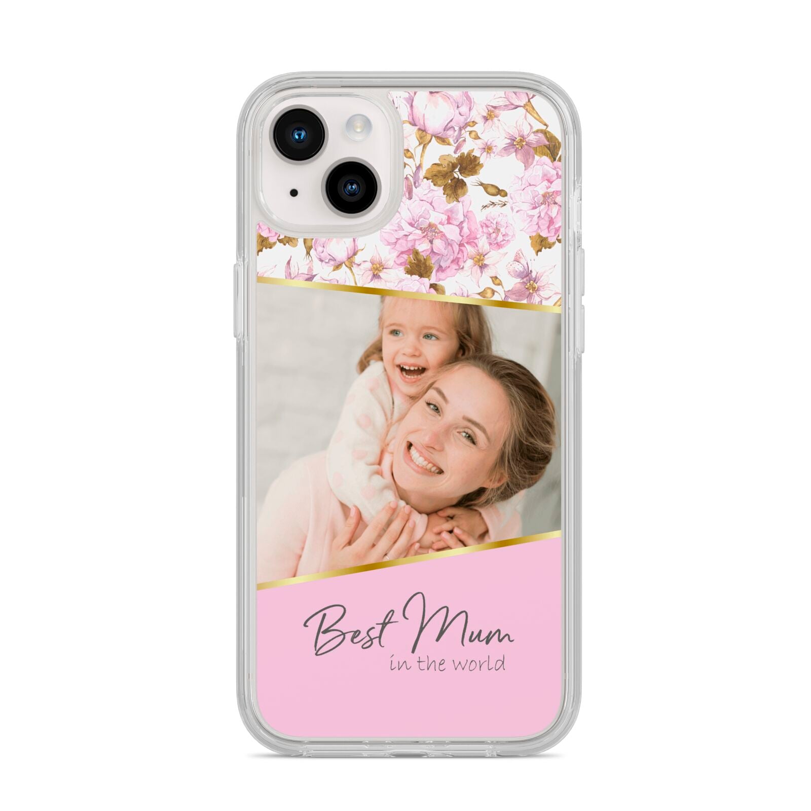 Personalised Love You Mum iPhone 14 Plus Clear Tough Case Starlight