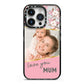 Personalised Love You Mum iPhone 14 Pro Black Impact Case on Silver phone