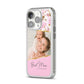 Personalised Love You Mum iPhone 14 Pro Clear Tough Case Silver Angled Image