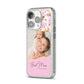 Personalised Love You Mum iPhone 14 Pro Glitter Tough Case Silver Angled Image