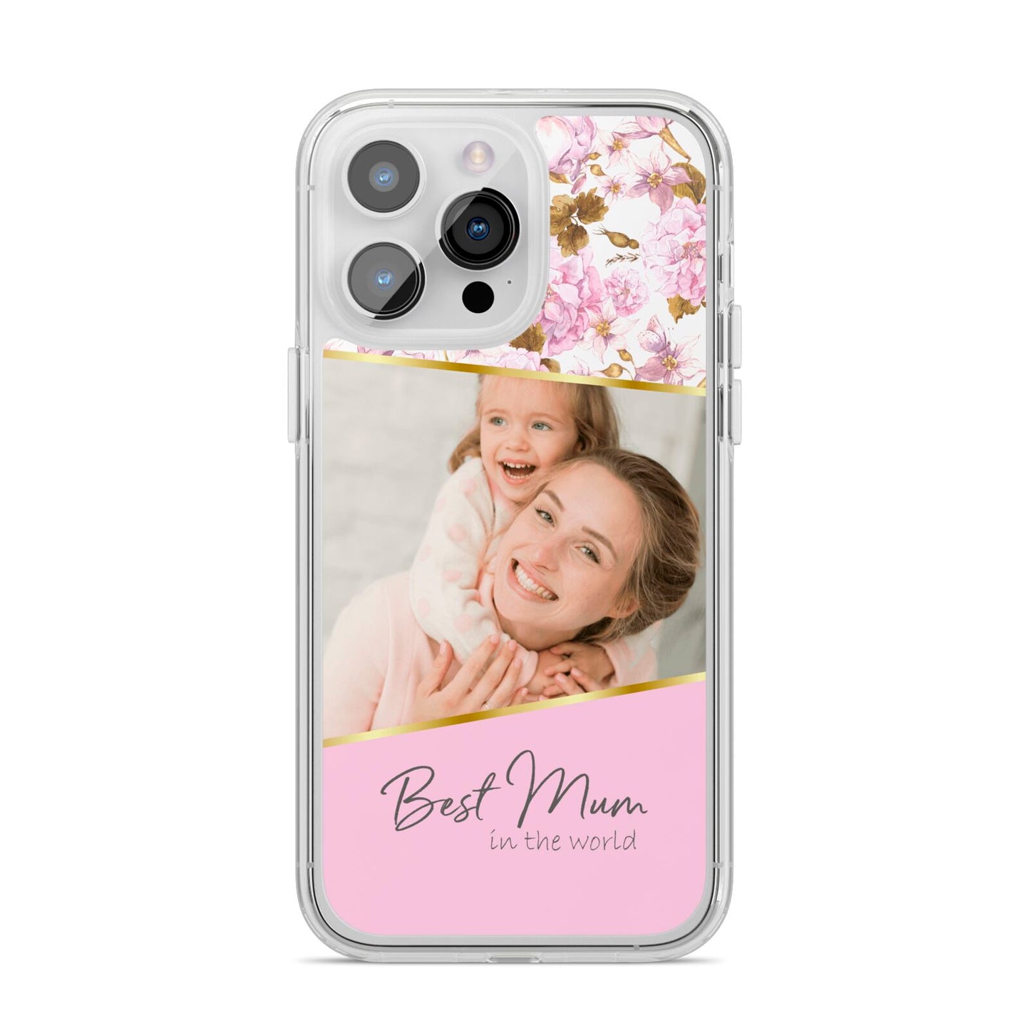 Personalised Love You Mum iPhone 14 Pro Max Clear Tough Case Silver