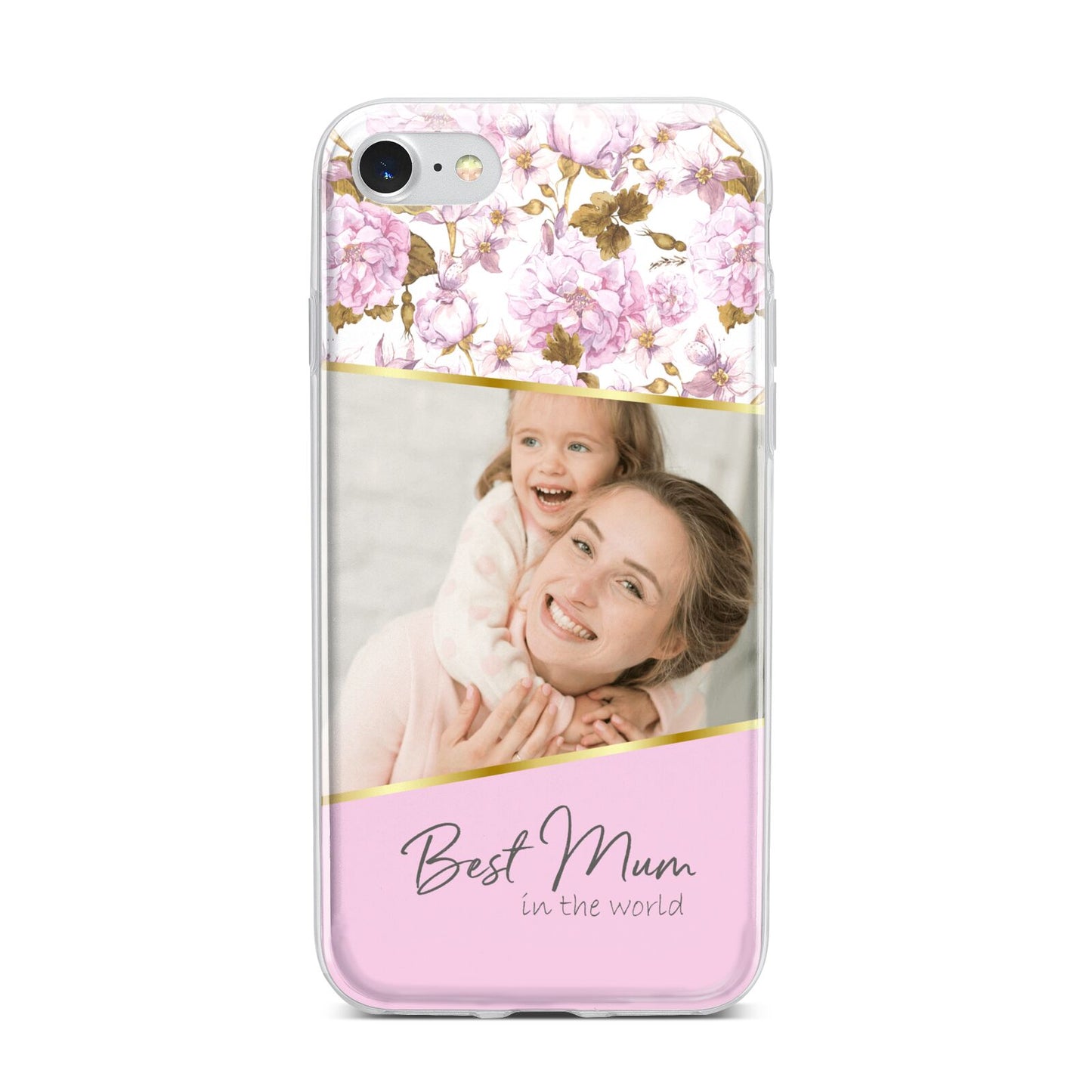 Personalised Love You Mum iPhone 7 Bumper Case on Silver iPhone