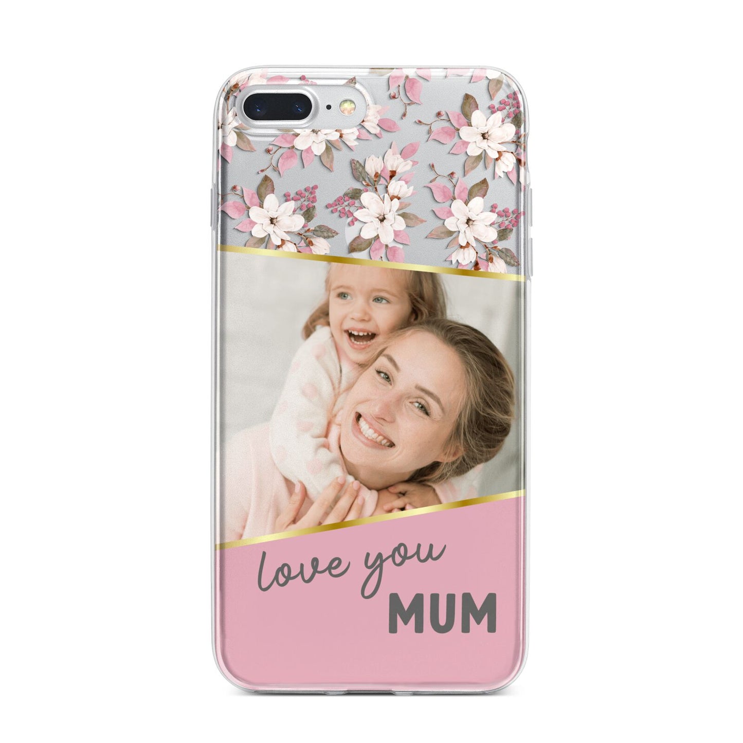 Personalised Love You Mum iPhone 7 Plus Bumper Case on Silver iPhone