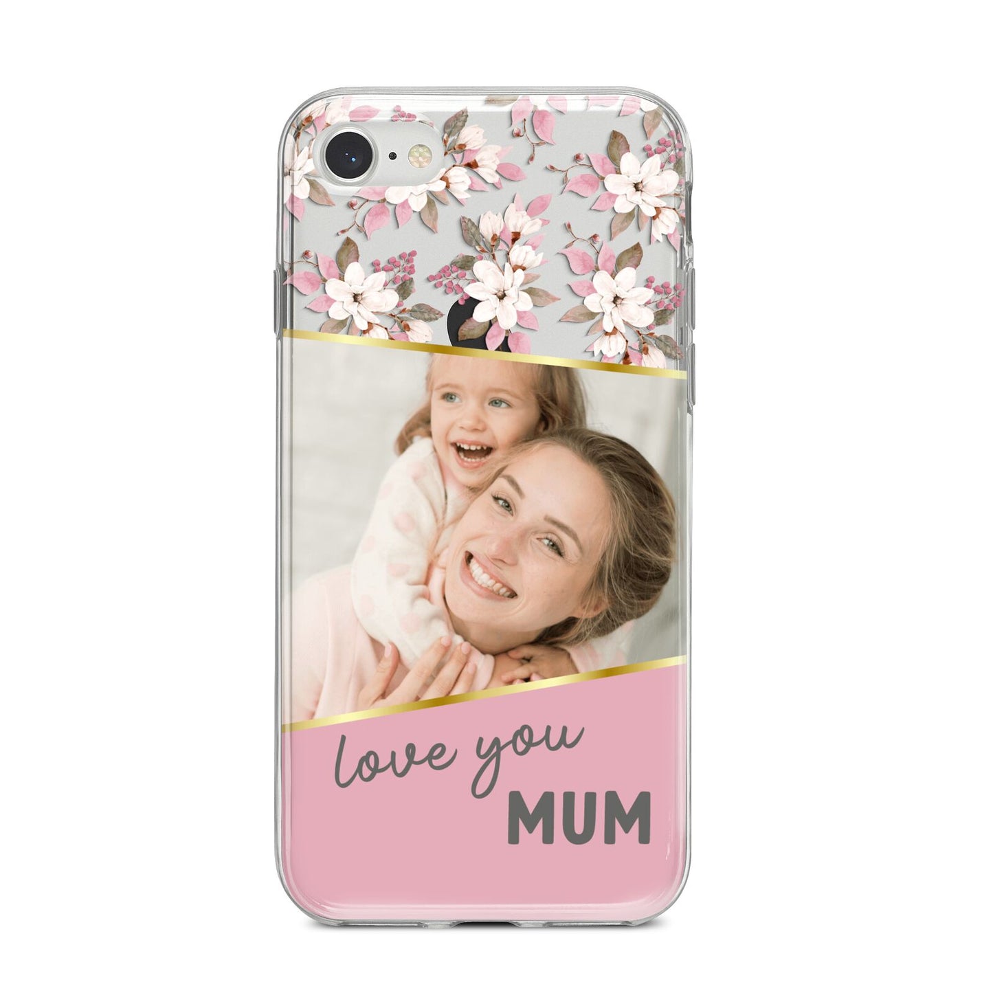 Personalised Love You Mum iPhone 8 Bumper Case on Silver iPhone