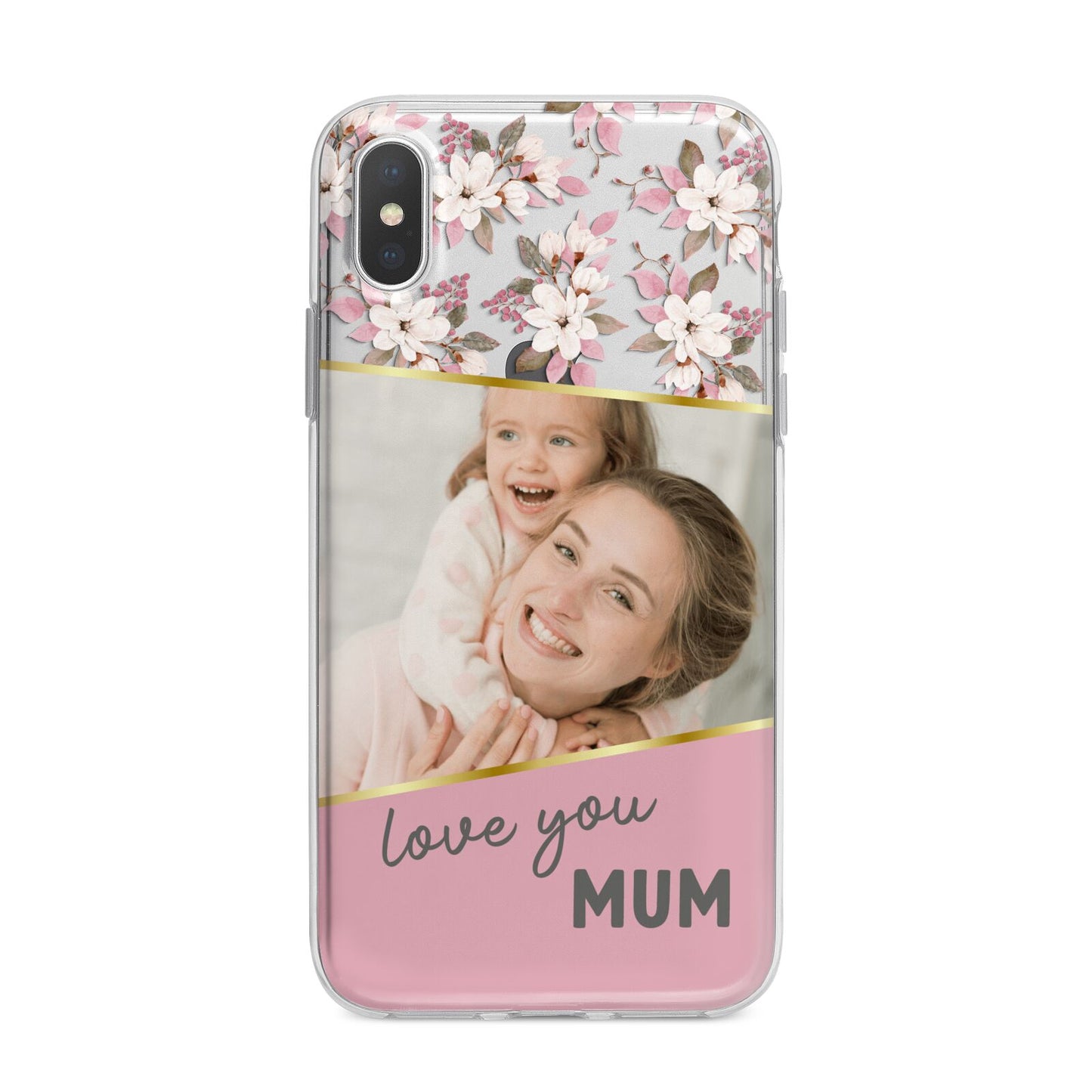 Personalised Love You Mum iPhone X Bumper Case on Silver iPhone Alternative Image 1