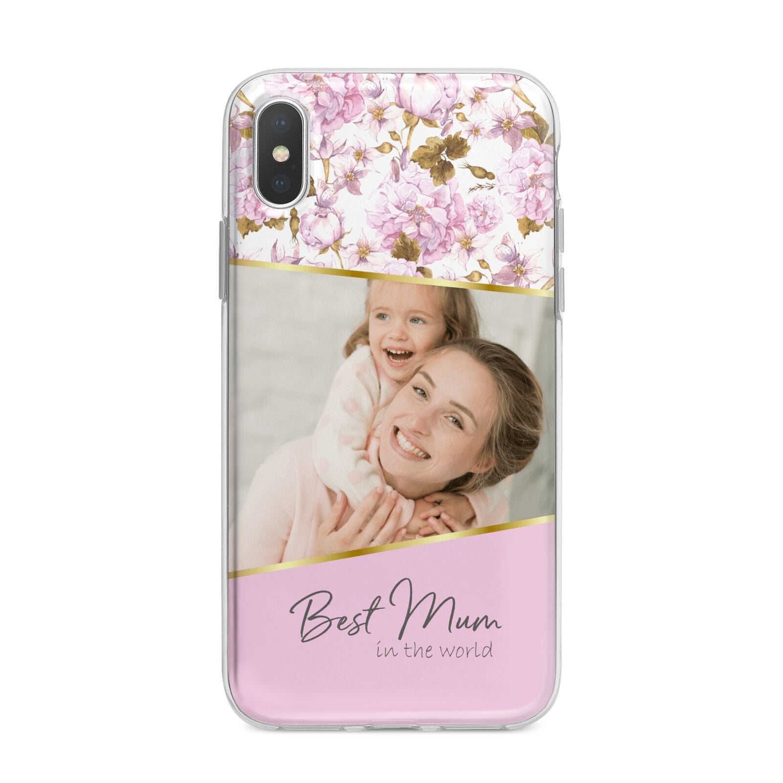 Personalised Love You Mum iPhone X Bumper Case on Silver iPhone Alternative Image 1