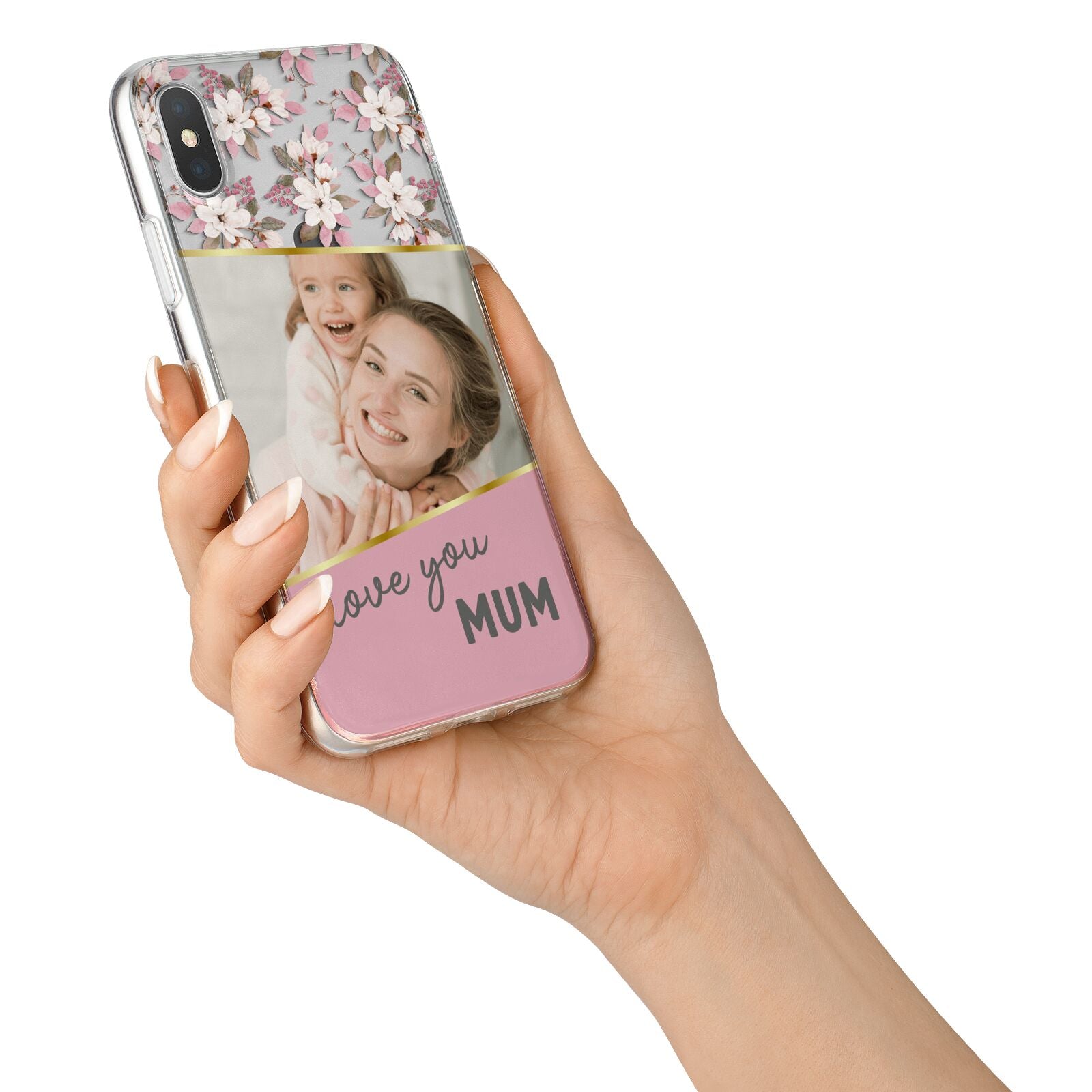 Personalised Love You Mum iPhone X Bumper Case on Silver iPhone Alternative Image 2