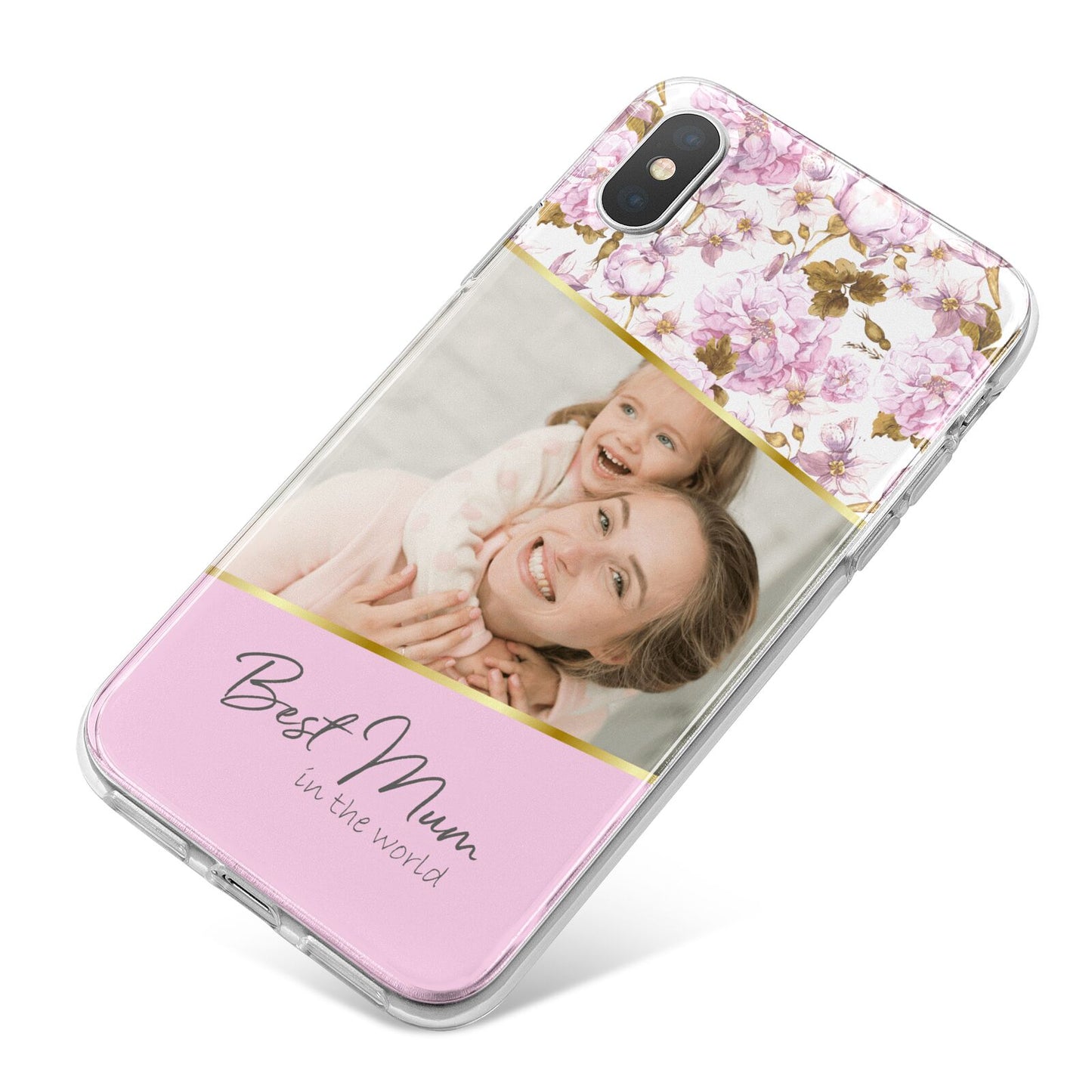 Personalised Love You Mum iPhone X Bumper Case on Silver iPhone
