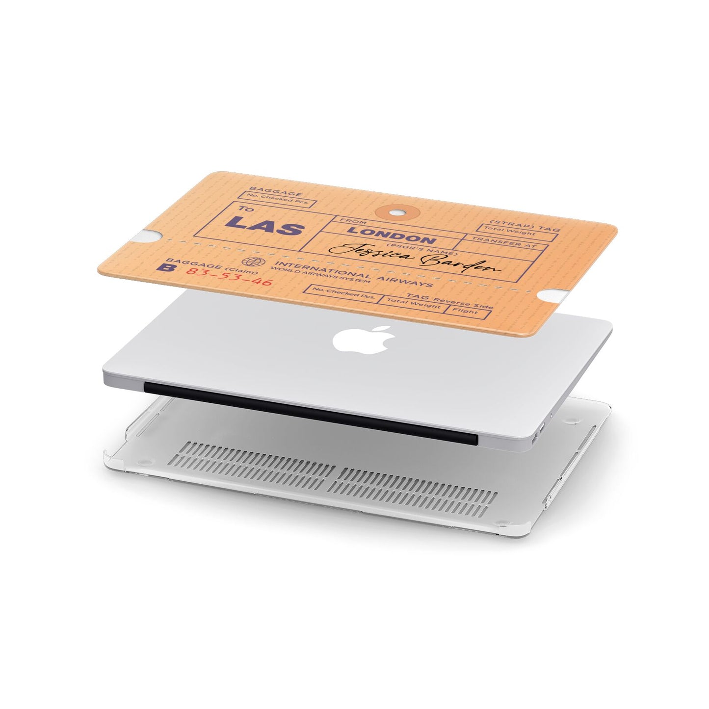 Personalised Luggage Tag Apple MacBook Case in Detail