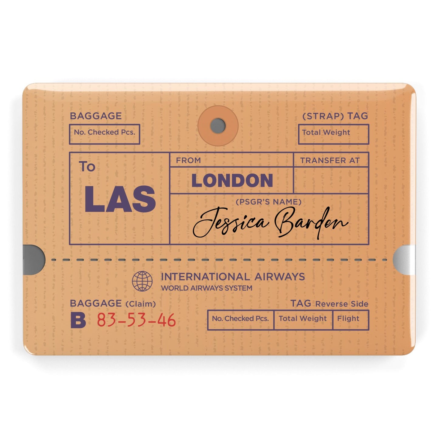 Personalised Luggage Tag Apple MacBook Case