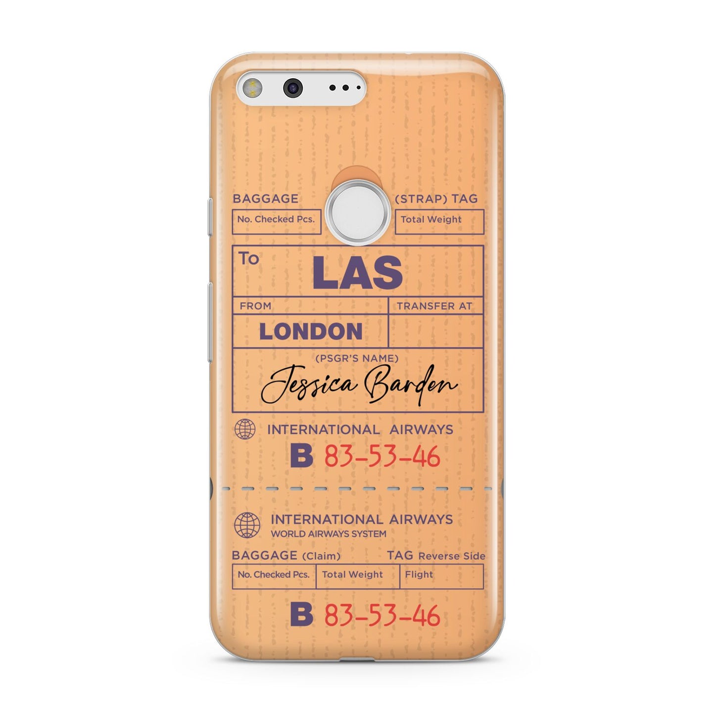 Personalised Luggage Tag Google Pixel Case