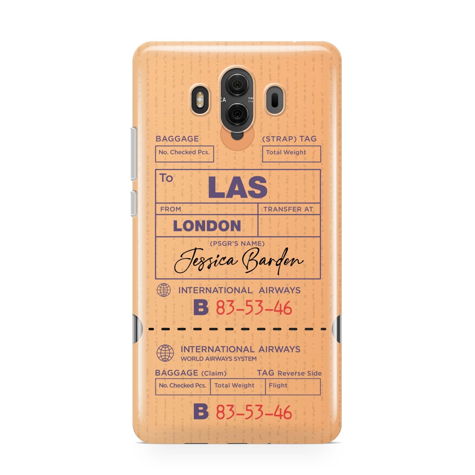 Personalised Luggage Tag Huawei Mate 10 Protective Phone Case