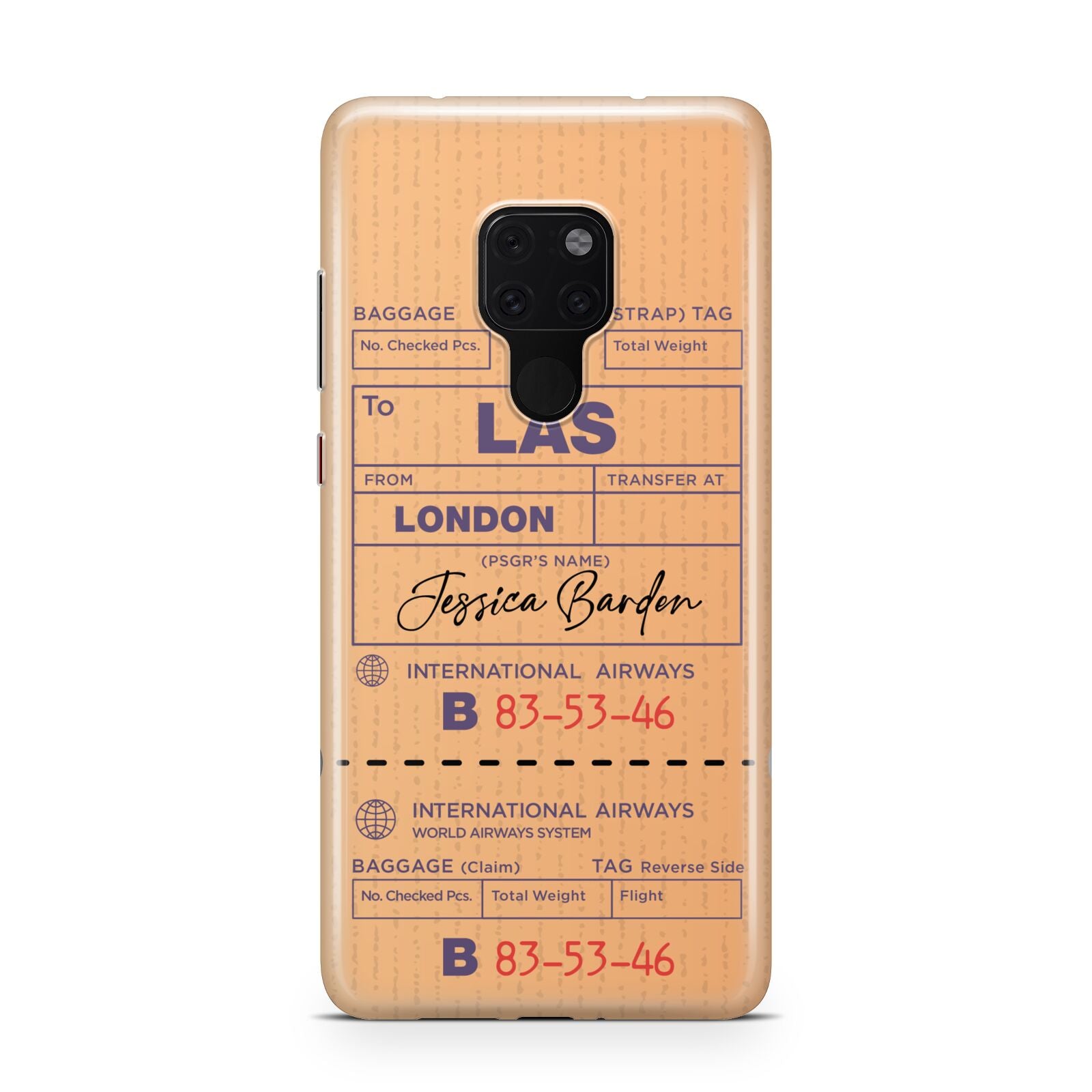 Personalised Luggage Tag Huawei Mate 20 Phone Case