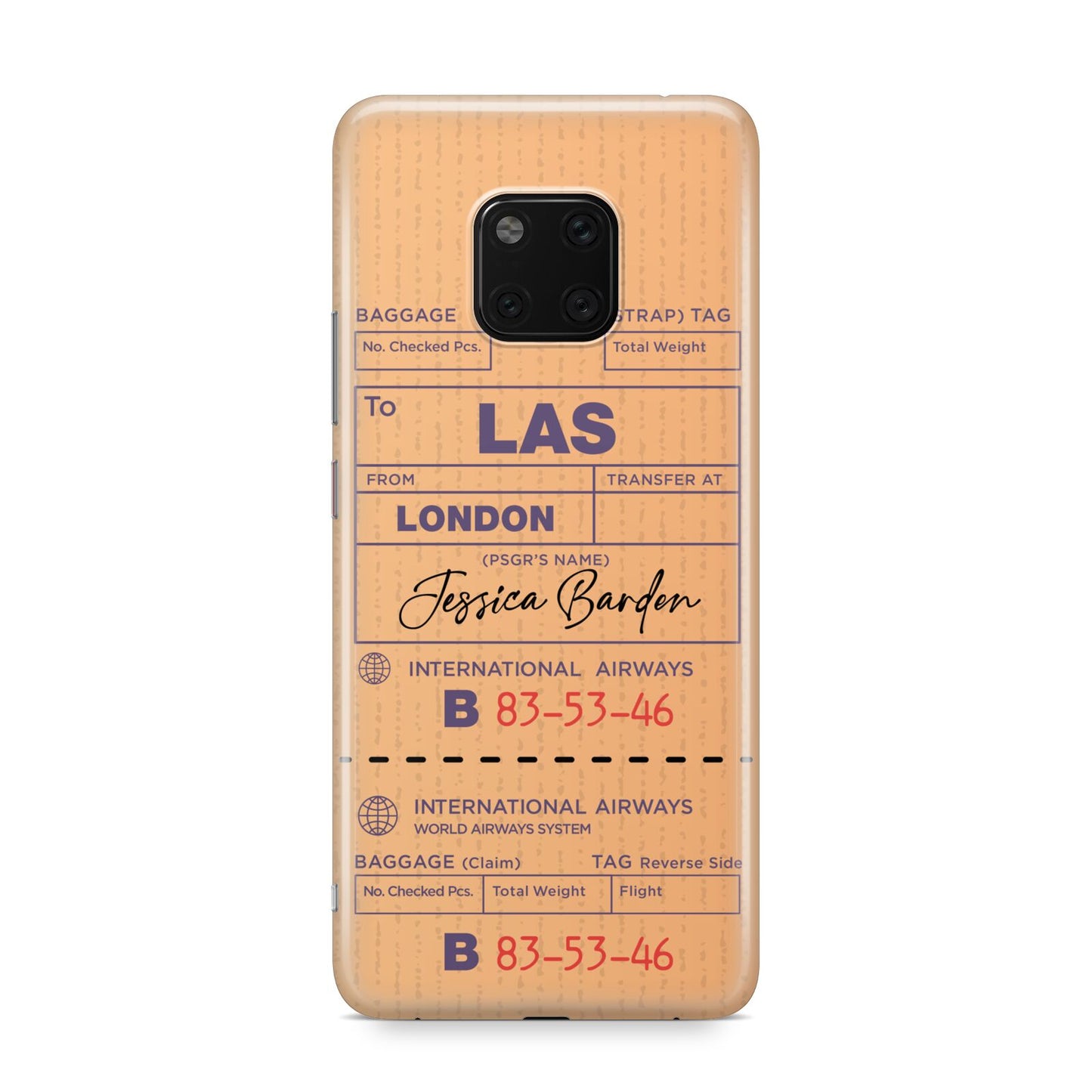 Personalised Luggage Tag Huawei Mate 20 Pro Phone Case