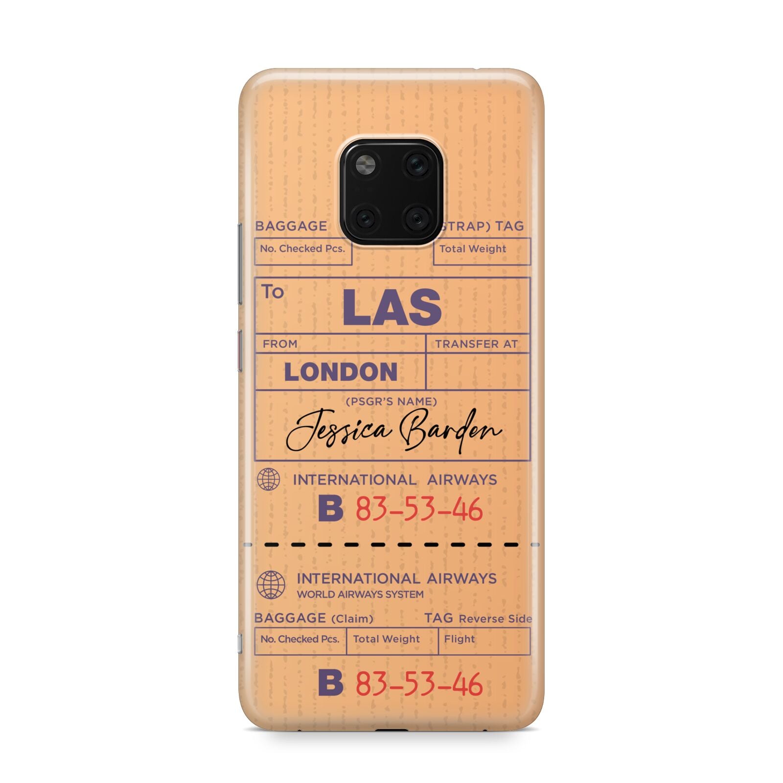 Personalised Luggage Tag Huawei Mate 20 Pro Phone Case