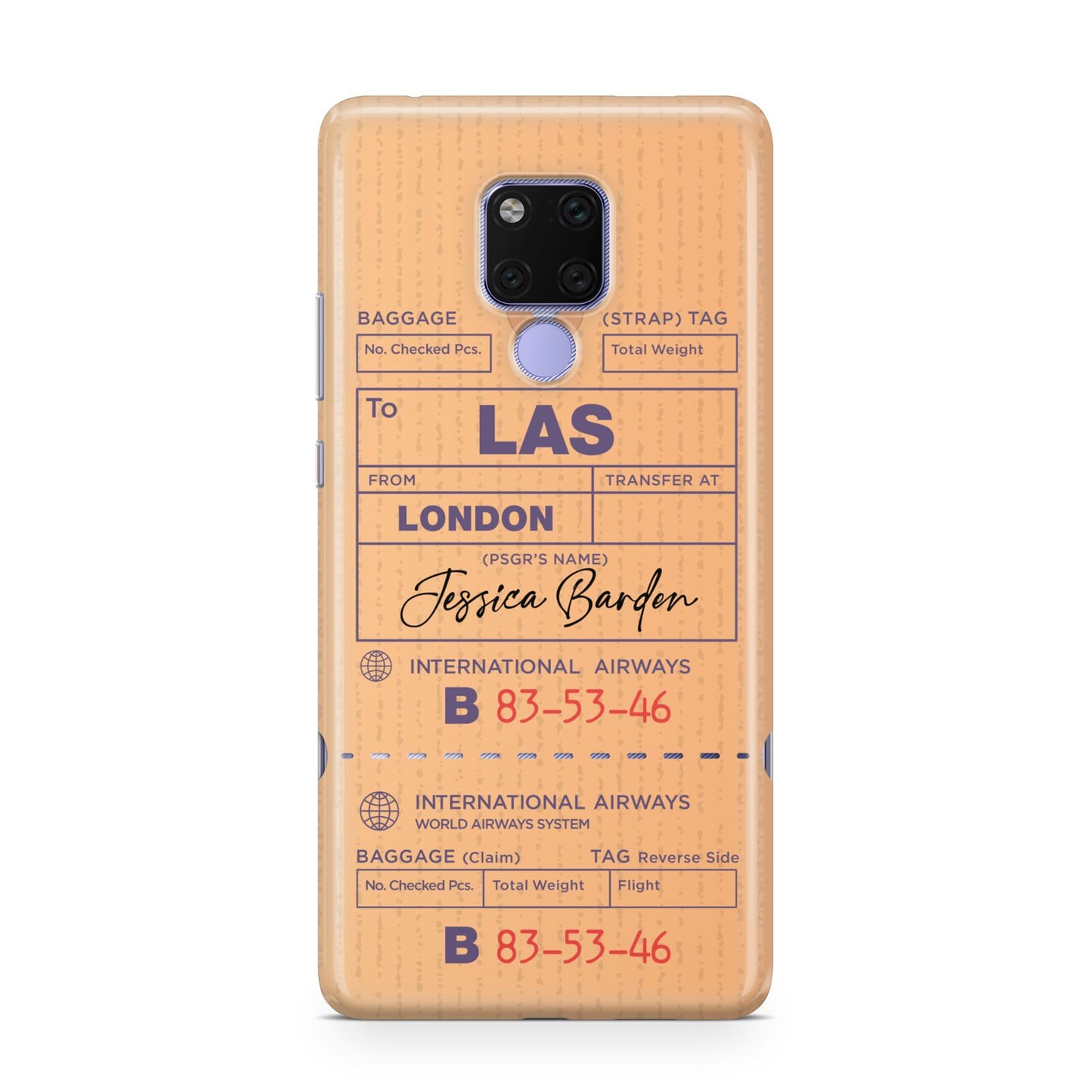 Personalised Luggage Tag Huawei Mate 20X Phone Case