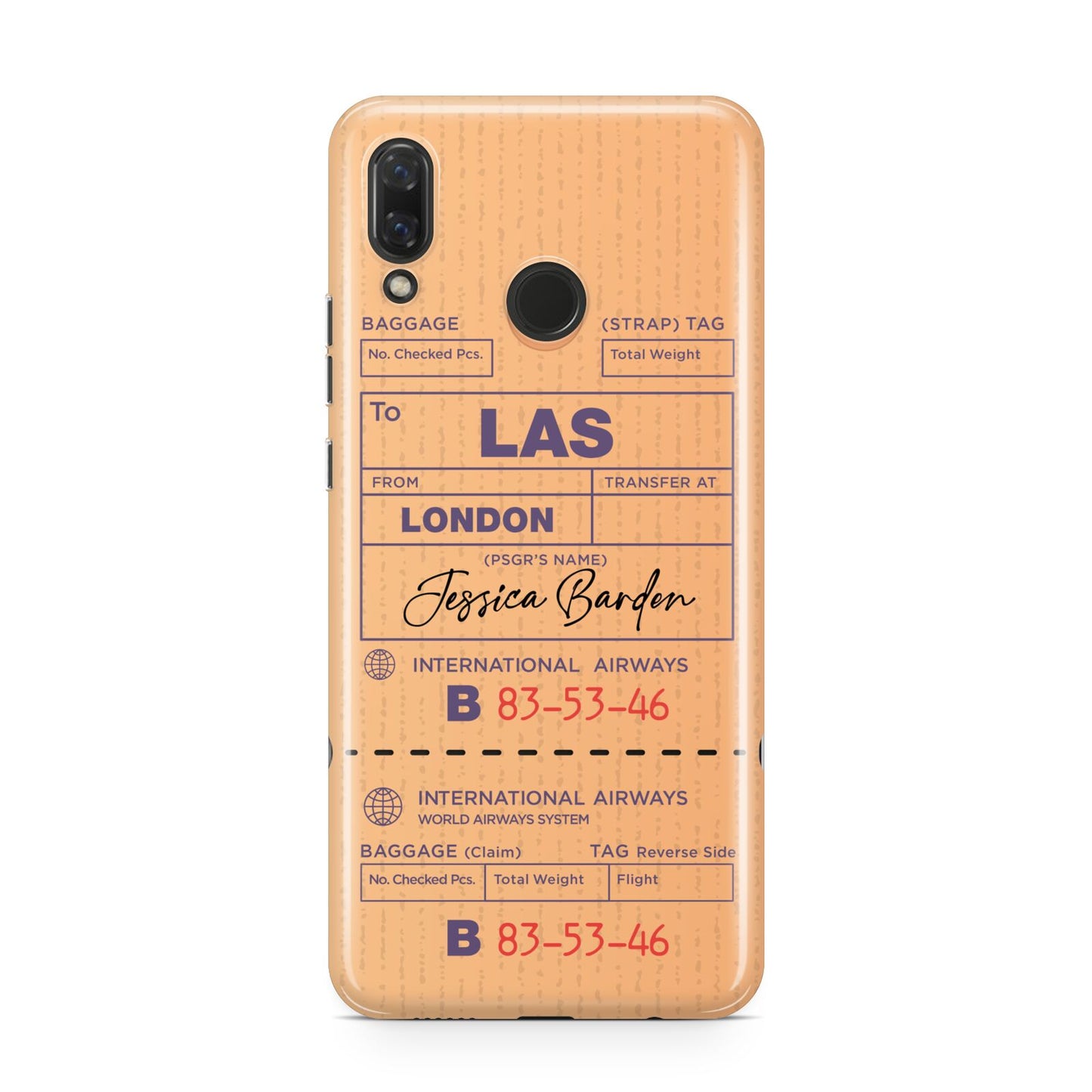 Personalised Luggage Tag Huawei Nova 3 Phone Case