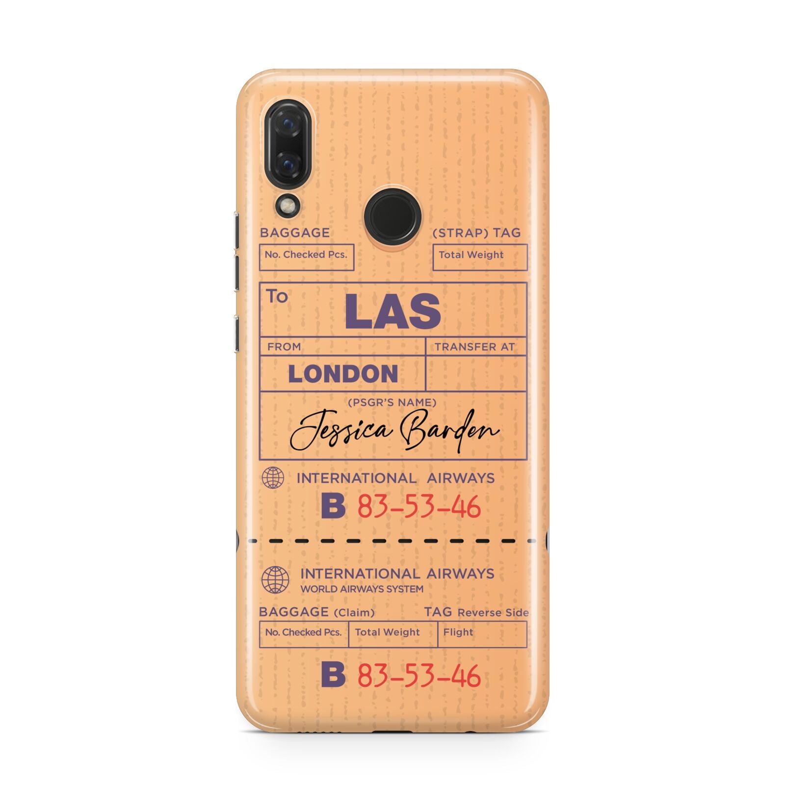 Personalised Luggage Tag Huawei Nova 3 Phone Case