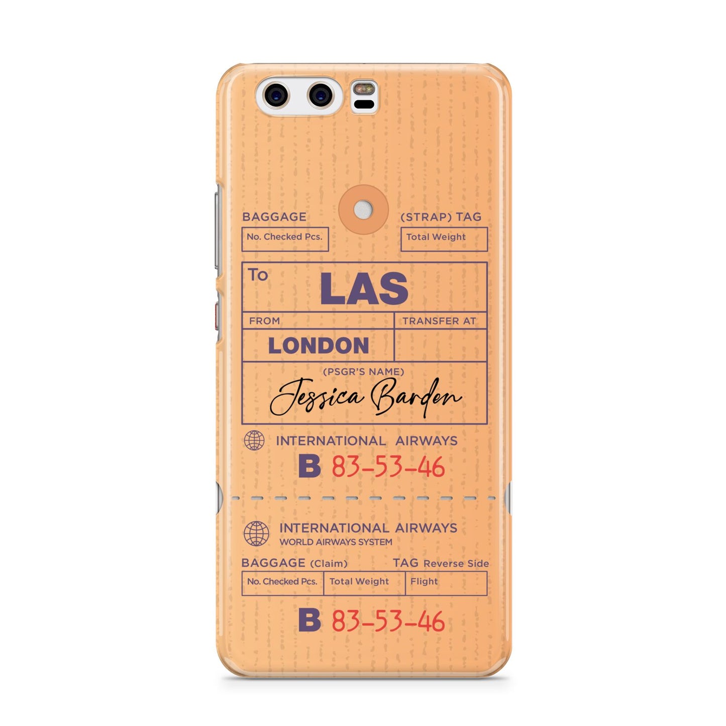 Personalised Luggage Tag Huawei P10 Phone Case