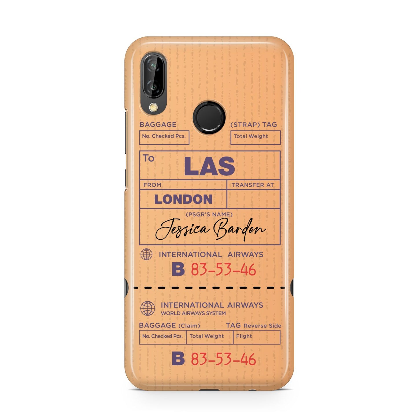Personalised Luggage Tag Huawei P20 Lite Phone Case