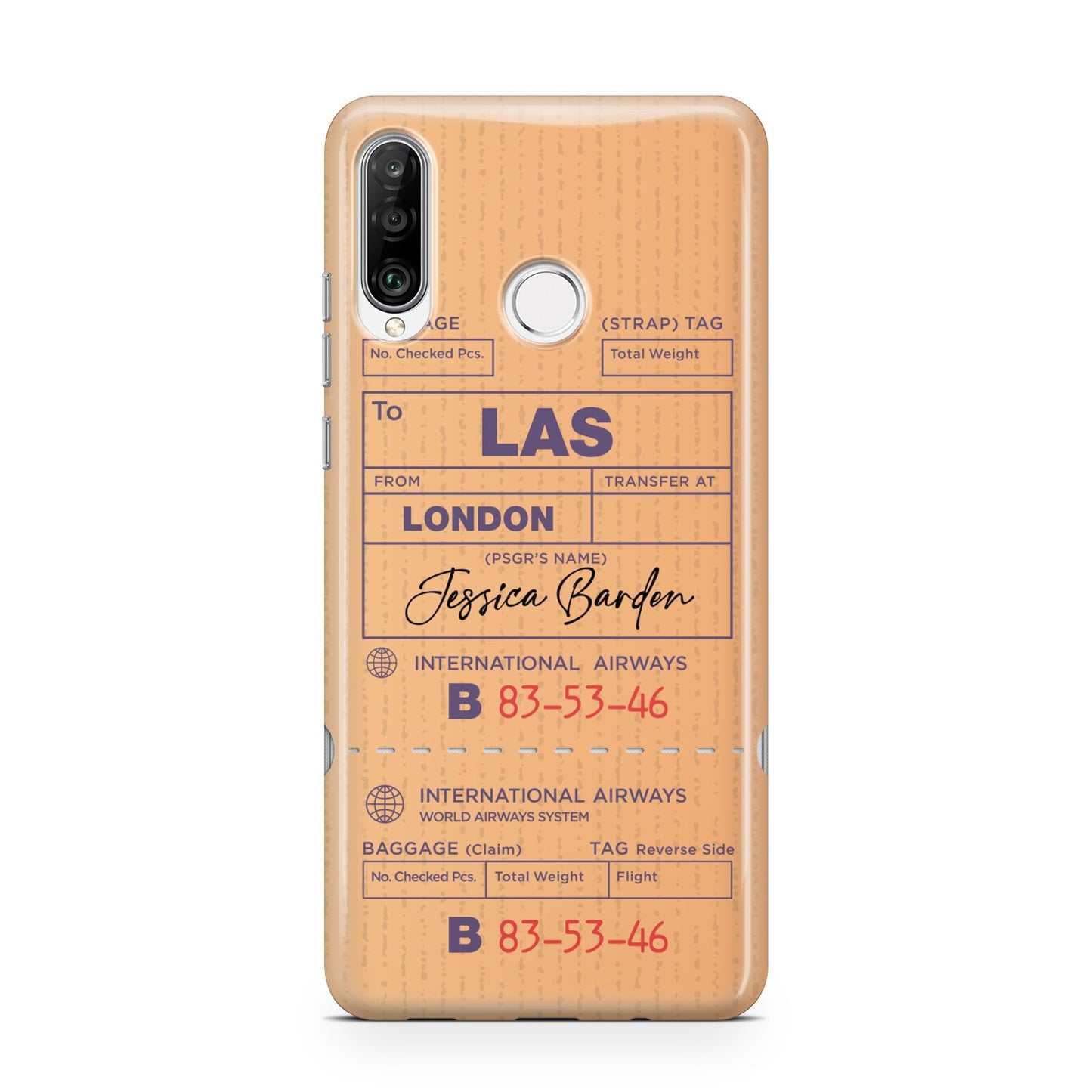 Personalised Luggage Tag Huawei P30 Lite Phone Case