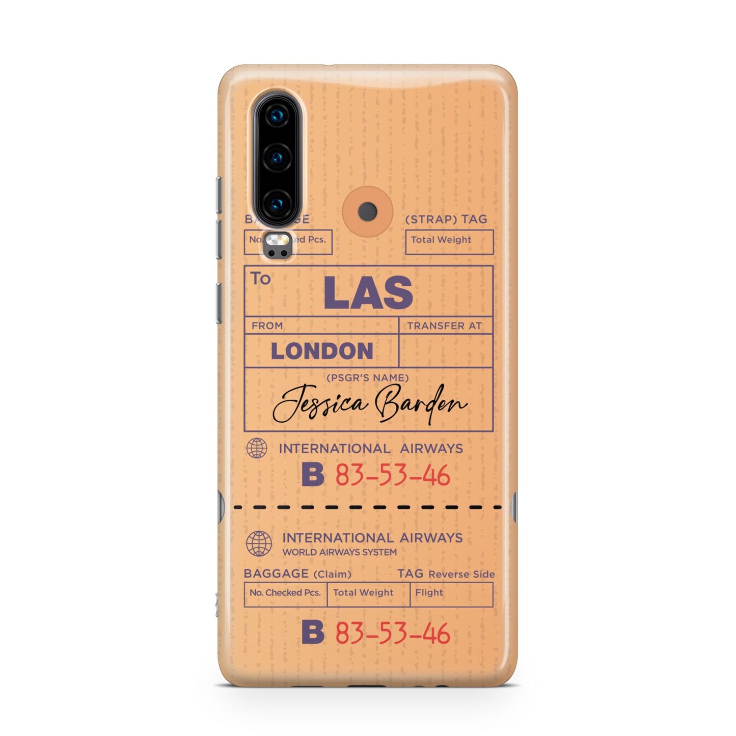Personalised Luggage Tag Huawei P30 Phone Case