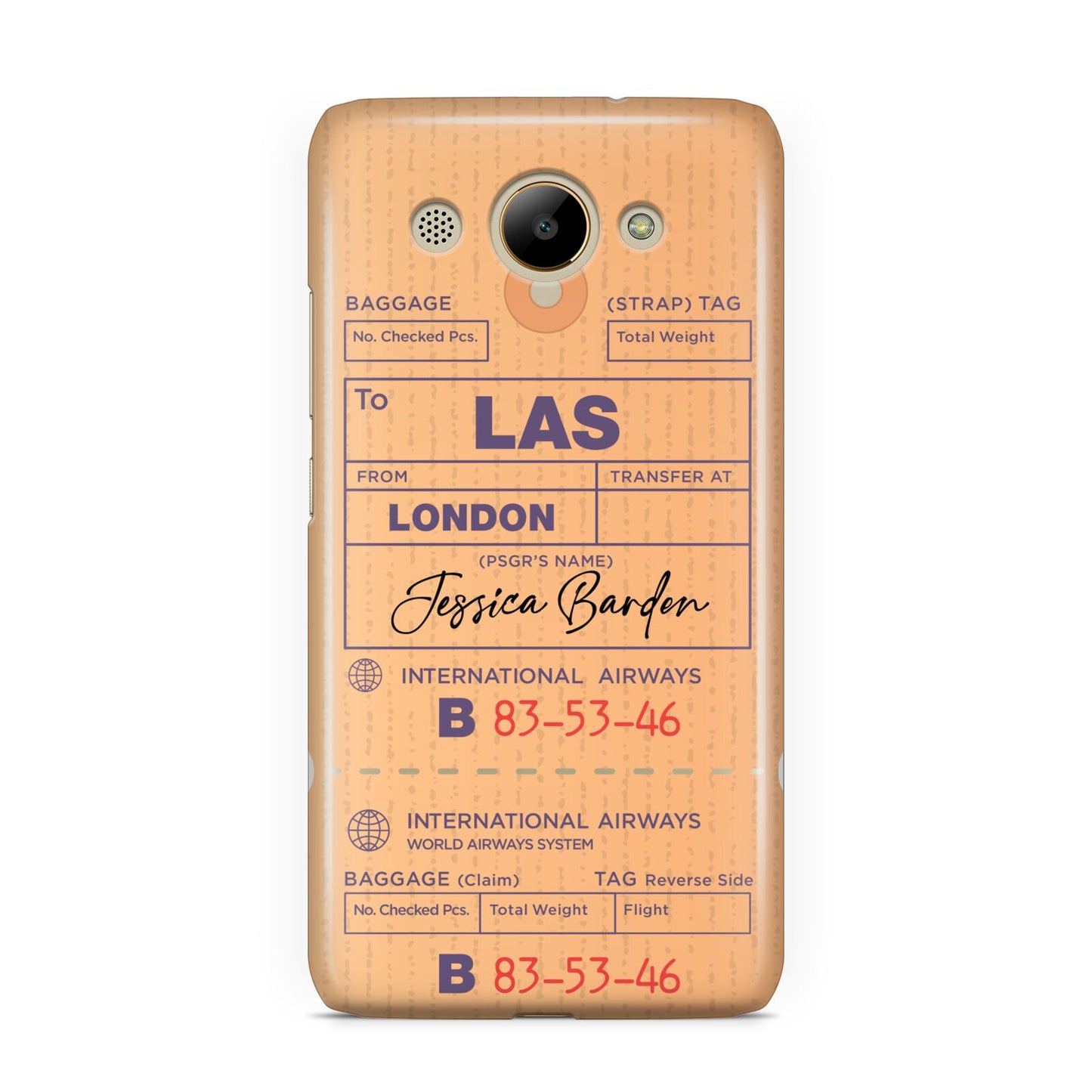 Personalised Luggage Tag Huawei Y3 2017