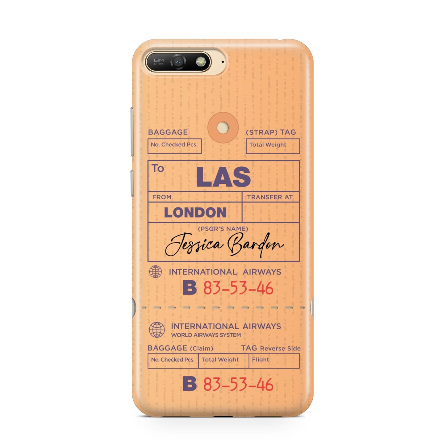 Personalised Luggage Tag Huawei Y6 2018