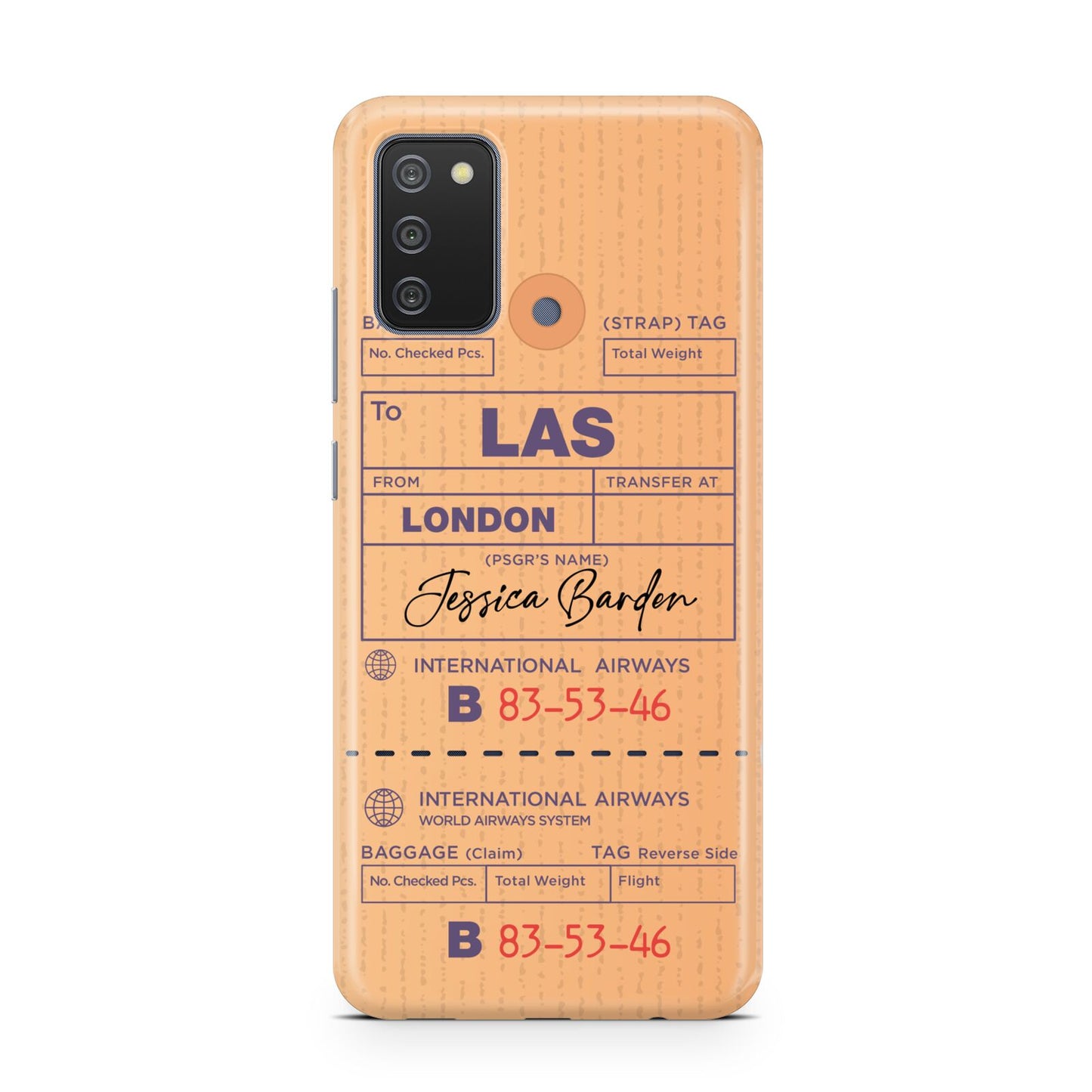Personalised Luggage Tag Samsung A02s Case
