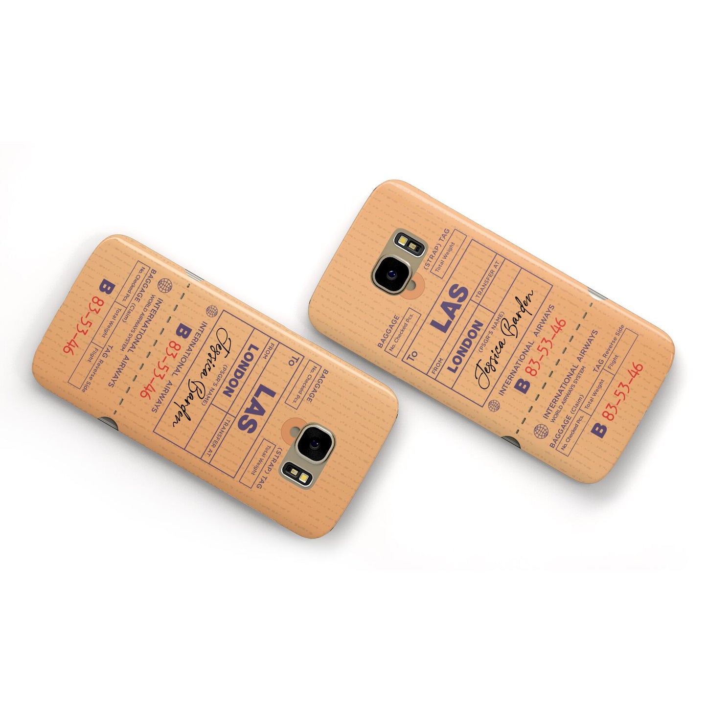 Personalised Luggage Tag Samsung Galaxy Case Flat Overview
